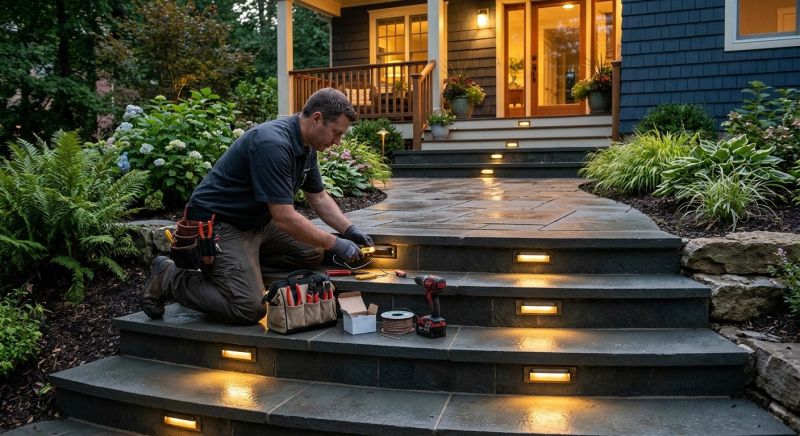 Terrace Lighting Installation in Kansas City, MO